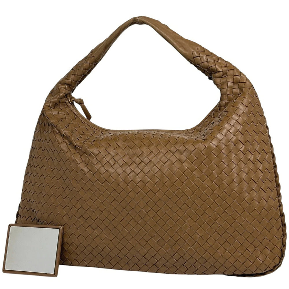 Bottega Veneta Intrecciato Shoulder Bag Hobo Leather Brown